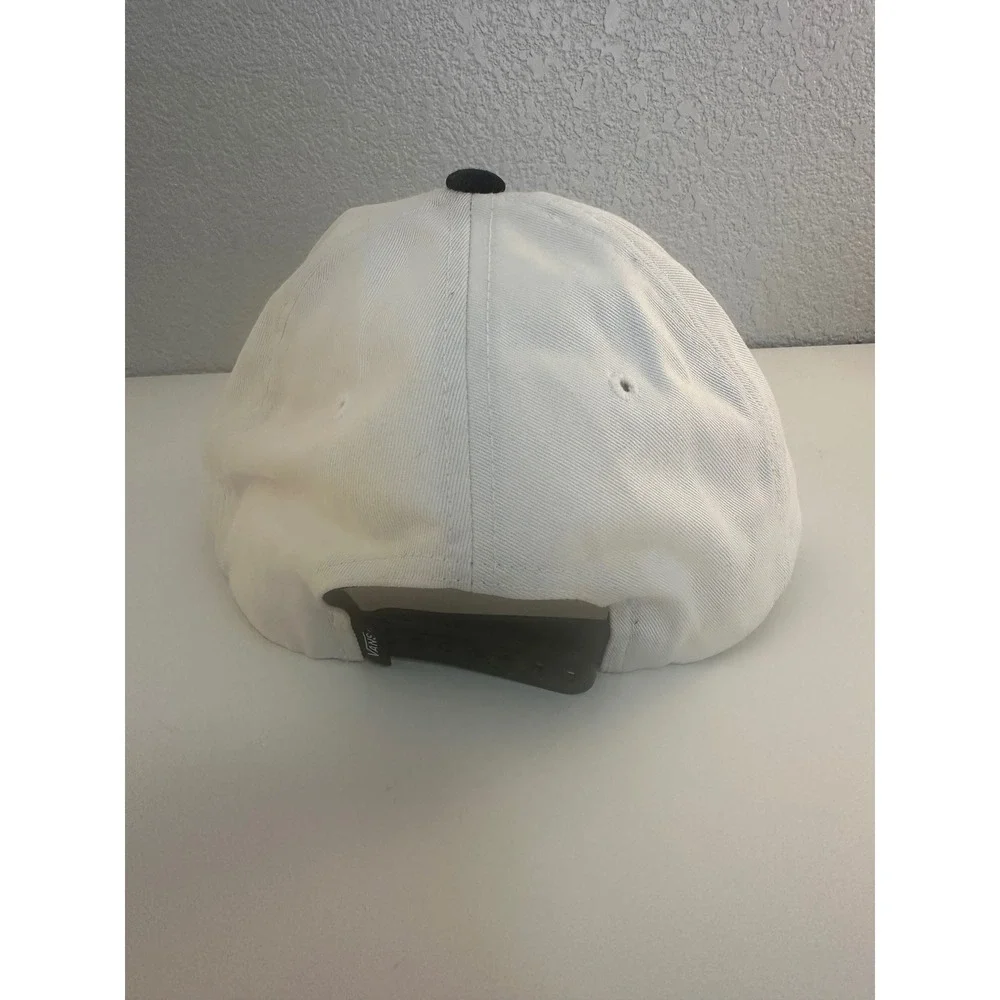 Vans Mens‎ White Black Embroidered Patch Snapback Hat OSFA